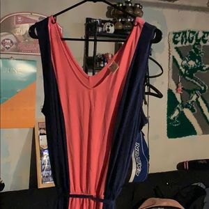 Navy and pink maxi dress